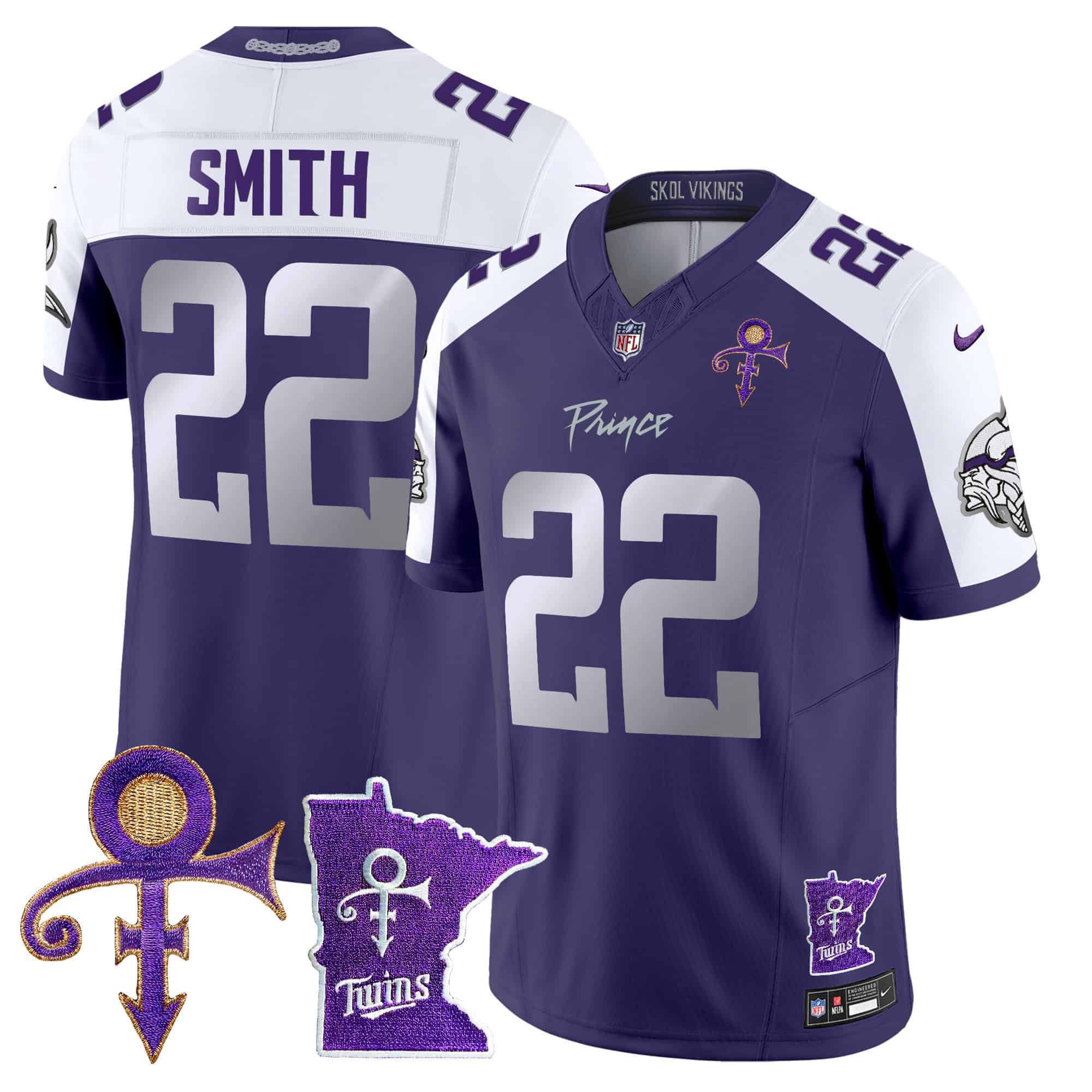 Men Minnesota Vikings #22 Smith Purple 2024 Nike Prince Vapor Limited NFL Jersey->indianapolis colts->NFL Jersey